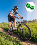 Cyclist on trail with inset of Bike Tire Liner Inner Tube Flat Protector For 12in To 29in Wheels, One Size Fits Most, 1mm polyurethane