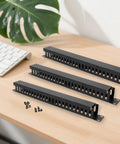 10 Pack 19 Inch Cable Management Panels With Covers and Screws for 1U 24 Slot Rack Mounts on desk
