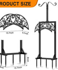 Outdoor Garden Hose Holder Stand With 5 Spikes And 2 Shepherd Hooks Freestanding Heavy Duty Hose Rack dimensions and design