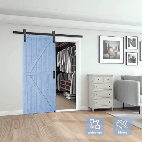 Beefed Up 6Ft Sliding Barn Door Hardware Kit With Smooth And Quiet Operation Easy Install for doors 1 3/8 to 1 3/4 inch thick