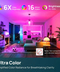 Matter Smart Light Bulbs Dual Band WiFi 6 2.4GHz And 5GHz, Lightning Fast Response, Compatible With Alexa Apple HomeKit Google Home And More, Easy Setup For Smarter Rooms And Cozy Ambience in colorful living room lighting