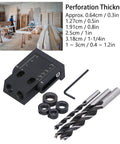 Pro Grade 39 Piece Pocket Hole Jig Kit With 15 Degree Oblique Drill Angle Aluminum Alloy Construction displayed with drill bits and hex wrench