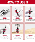 Step-by-step instructions for using the Top Shelf Countersink Drill Bit Set With Adjustable Depth Stop And Ball Bearing Guide For Woodworking.