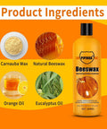 Product ingredients for Real Deal Natural Beeswax Furniture Polish And Conditioner Non Toxic Wood Cleaner And Restorer For Hardwood Tables Takes Your Piece From Drab To Fab With A Smooth As Silk Finish 8 79 Fl Oz.