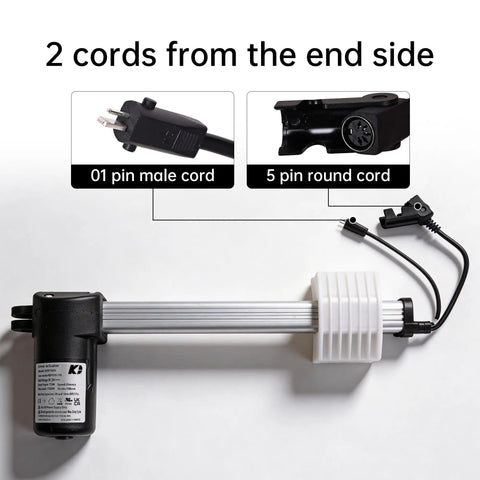 KDPT005190 Linear Actuator For Power Recliner Lift Chair Replacement with 01 pin male cord and 5 pin round connector