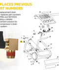 Universal Air Compressor Drain Valve Replacement For Dewalt Bostitch And Porter Cable with diagram and part numbers N000986 N072023.