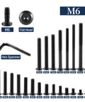 M6 X 20mm Flat Head Hex Socket Cap Screws Bolts in 304 Stainless Steel 18-8 Full Thread Black Oxide Pack of 20 with Hex Spanner