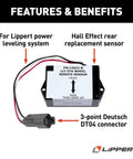 Hall Effect Ground Control 3 Point 0 Replacement Auto Level Remote Rear Sensor with 3-point Deutsch DT04 Connector for RVs.