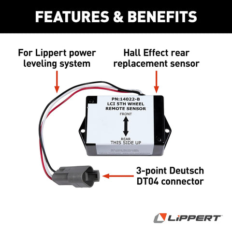 Hall Effect Ground Control 3 Point 0 Replacement Auto Level Remote Rear Sensor with 3-point Deutsch DT04 Connector for RVs.