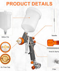 Kickstart Your Garage Refresh With This Top Shelf HVLP Spray Paint Gun Kit equipped with 600cc pot, needle, and knobs for smooth car refinishing.