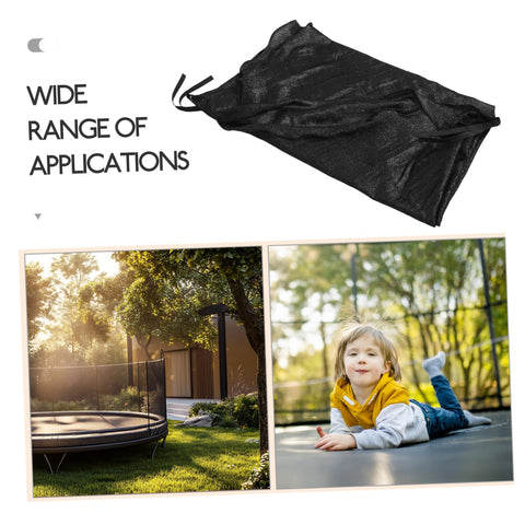 Folded black Trampoline Sun Shade Canopy Cover for Outdoor Backyards and Parks UV Protection Weather Resistant