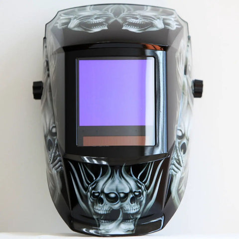 True Color Auto Darkening Welding Helmet With Large Window For Crystal Clear Vision And Shade Range Four To Thirteen, front view