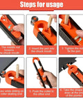 Steps for using Precision Contour Scribe Tool With Lock Pin Slick Woodworking Measuring Ruler for tile and laminate cutting.