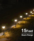 Six Pack 1.5W LED Outdoor Pathway Lights Low Voltage Kit With 100 Lumen Warm White 3000K Bronze Metal Hardwired Walkway Lights at night