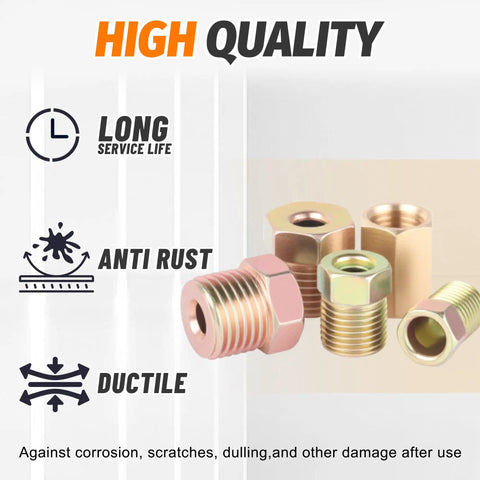 Brake Line Fittings Kit, 100 Piece Value Pack For Three Sixteenths And One Quarter Inch Lines, durability and features displayed