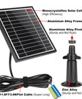 Solar Panel Charger For Blink Video Doorbell And Blink Outdoor Cameras With Built In 2200mAh Battery, aluminum frame and cable
