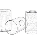 Three Pack 6 Inch Seeded Bubble Glass Light Shades With 4 Inch Top And Bottom Diameters And 1-5/8 Inch Fitter For Wall Lamps