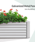 Galvanized Raised Garden Bed With Two Roomy Planter Compartments 71 By 35 By 12 Inches Outdoor Garden Box With Flowers