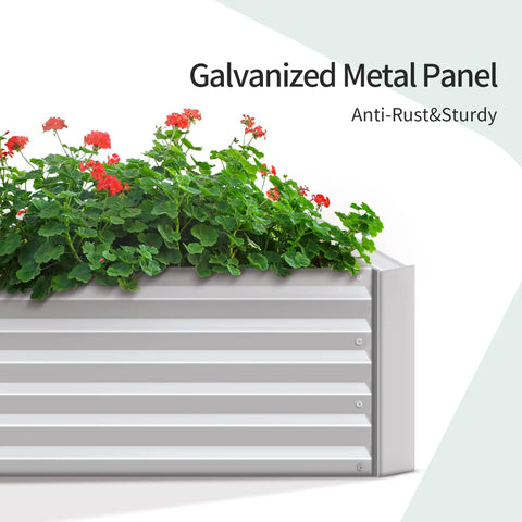 Galvanized Raised Garden Bed With Two Roomy Planter Compartments 71 By 35 By 12 Inches Outdoor Garden Box With Flowers