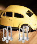 4 Pack Mini Square U-Bolt Kit For Trailer Axle Models, Wear-Resistant Stainless Steel U-Bolts With Elastic Spring Steel Design, Heavy-Duty Secure Clamp For Simulation And Scale Models, Industrial DIY Upgrade on model car