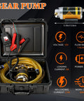 12V 100W Oil Transfer Pump Set with durable aluminum head in black case featuring quick 1-4 LPM flow for cars, boats, and mowers