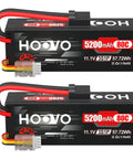 3S 11.1V 5200mAh LiPo Battery With Hard Case And TR Plug For RC Cars Boats Trucks Truggy Racing FPV Model Two Pack High Discharge 80C For Long Run Time