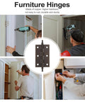 Copper Cabinet Butt Hinges for DIY Furniture and Cupboards Smooth Quiet Operation with Anti Rust Thickened Copper installation