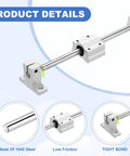8mm By 350mm Linear Motion Rod Shaft Guide Kit with 2 SC8UU Ball Bearings and 2 SK8 Aluminum Rail Supports, chrome plated