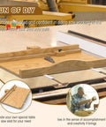 DIY Crosscut Table Saw Sled Kit With Guide Booklet For Building Your Own Tablesaw, Improve Cutting Accuracy And Safety shown on workshop table