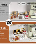 2 Tier Coffee Station Organizer for Countertops Acrylic Storage Shelf to Hold Mugs Beans Syrup Cups and Stirrers Neatly Stacked