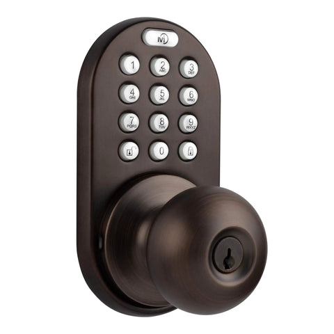Keyless Entry Door Lock With Electronic Touchpad No Key Needed, Oil Rubbed Bronze Finish, Easy Backset And Cross Bore Fit