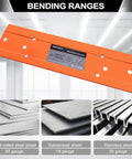 Sheet Metal Bender Folding Tool Hand Seamer For HVAC Ductwork Roofing And Metal Panels 18 Inch in Bright Orange Finish
