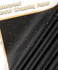 Black Flower Wrapping Paper With Gold Edges Dope For DIY Gift Wrapping Waterproof Sheets 58x58 Cm 225Gsm Durable Gift Wrap