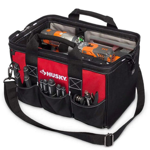 Red Tool Bag Set With 18 Inch, 15 Inch, And 12 Inch Bags, Zippered Tops And Shoulder Strap, Heavy Duty Construction, Ideal For Pros And Diy Projects, Durable Organizer For Tools, Wrenches, Sockets, Pliers, And More On Any Workday
