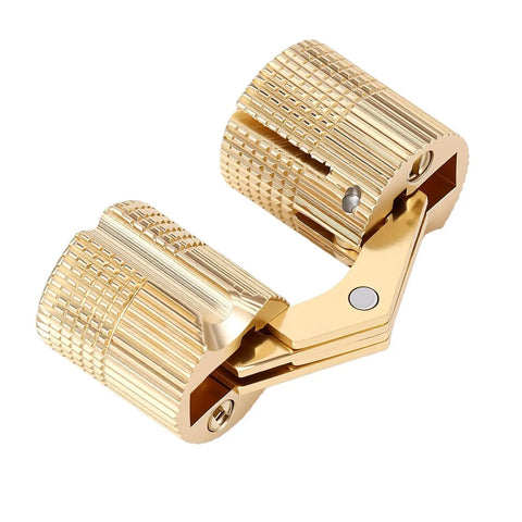 Brass Hidden Cylindrical Hinge For Jewelry Boxes And Small Cabinets 180 Degree Concealed Pivot Built For DIYers Rust Resistant Polished Finish