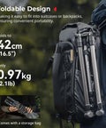Folded Adjustable Light Stand For Photography And Video Gear Up To 8.8 Lb Support 74.8 Inch Tall on backpack