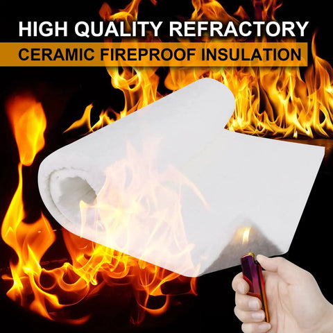 Heavy Duty Ceramic Fiber Insulation Blanket For Wood Stove Fireplace And Pizza Oven High Temperature Thermal Wrap handles direct flames.