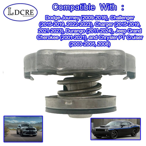 Side view of Dodge Radiator Cap Replacement for Journey, Challenger, Charger, Durango, Jeep Grand Cherokee and Chrysler PT Cruiser