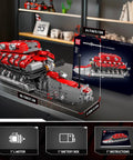 Mould King V12 Engine Model Kit That Runs With Battery And Gearshift, displayed on a desk with packaging visible.