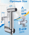 Toilet Bidet Sprayer Kit Handheld With Adjustable Jet Spray No Mess Leak Free Design Easy Install 2 Pack Stainless Steel Hose