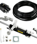Outboard Hydraulic Steering Kit For Boats With 300HP Cylinder, Helm Pump And 20ft Hydraulic Hose Set, Smooth Marine Steering System Upgrade, Two Way Lock, Easy Install shown with accessories