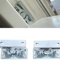 Heavy Duty Zinc Alloy RV Door Catch 2 Pack Spring Loaded Double Roller Latch close-up and installed in door frame