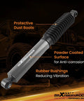 G1 Version Beefy Steering Damper Stabilizer For Jeep Wrangler 1987 2009 And Chevrolet Silverado 1500 2500 Avalanche 2002 2006 with protective dust boots and powder coated surface.
