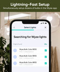 Smartphone showing setup for Color Changing BR30 Wi Fi Smart Bulb With E26 Base, 75W Equivalent 950 Lumens, 16 Million Colors Plus Tunable White