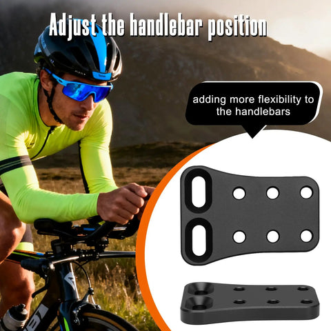 Cyclist using Adjustable Wingspan Extender For Aero Bars And Triathlon Handlebar Systems Aluminum Construction