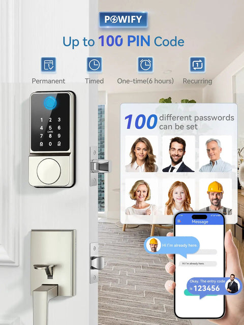 Top Notch Keyless Entry Door Lock With Slick Handle Design, Smart App Managed Keypad, Heavy Duty Auto Locking Security, No Fuss Install And Steady Battery Power