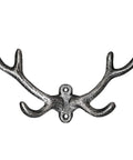 Premium Cast Iron Deer Antler Wall Hooks Bringing Serious Vintage Soul And Dang Solid Durability To Your Entryway While Making Coat Hat Towel And Key Organization An Absolute Breeze With Every Necessary Hardware Piece Packed Inside - silver cast iron with antler design.
