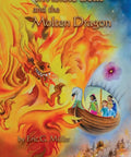 Cover of 'Invisible Boat And The Molten Dragon A Wild West Fire Beings Adventure' with dragon, kids in a boat, fiery background.
