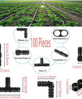 100Pcs Drip Irrigation Connectors Fittings Kit For One Half Inch Tubing Including 30 Tees 30 Couplings 20 Elbows 10 End Closures