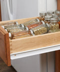 Heavy Duty Drawer Slides With Plastic And Metal Construction White Cabinet Drawer Rail For Stable Support And Silent Movement Perfect For Baskets And Shelves For Everyday Use installed on spice drawer